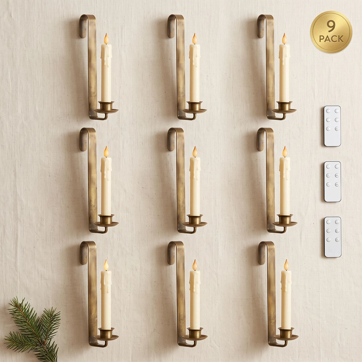 9 pack of cabinet candles with remotes