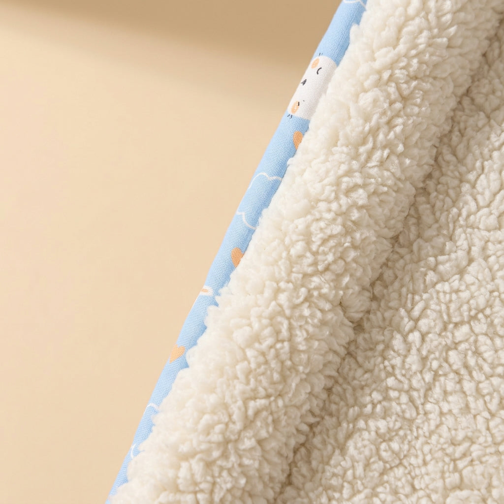 Close-up of the cream plush lining